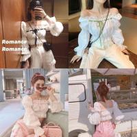 ราคา Romance crop top เสื้อครอปปาดไหล่แขนพองระบาย สีขาว แถบโบส์มี 3 สี (2691129012)