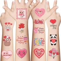 ราคา Valentine Love tattoo sticker 10ชิ้น วาเลนไทน์ cartoon waterproof party ฮาโลวีน สติกเกอร์ รอยสัก (47804206131)