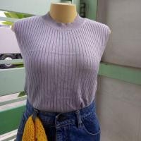 ราคา มือ2 เสื้อแขนกุดผ้ายืดสีเทาคอเต่าแบบต่ำSz.M/L (2372925801)