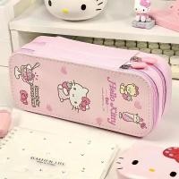 ราคา ✏ใส่เครื่องเขียนได้จุใจ กระเป๋าดินสอ 2 ชั้น ลาย sanrio - ขนาด 22×9×6 cm - หนัง PU งานดี สีน่ารัก (42567746726)