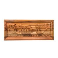 ราคา ภาพไม้แกะสลัก เรือสุพรรณหงส์ ทำจากไม้สัก มีขาตั้งด้านหลัง กรอบรูป ขนาด 15x35 ซม. (46054915128)