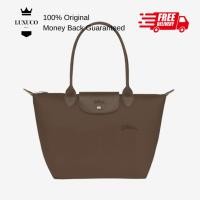ราคา [Luxuco] Longchamp Le Pliage L Green Tote Bag Recycled Canvas Terra Brown L1899919813 (42407675378)