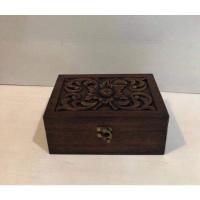 ราคา กล่องไม้สักแกะสลักดอกไม้บุกำมะหยีแดงด้านใน (10913258297)