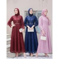 ราคา AMARTHA MAXY DRESS SATIN MAXMARA MIX BROCADE TILLE PEARL DRESS สําหรับ WEDDING EVENTS (56806183490)