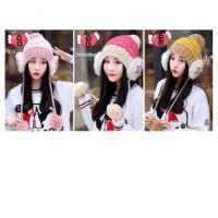 ราคา พร้อมส่งหมวกไหมพรมน่ารักห้อยปอมปอม (654112617)