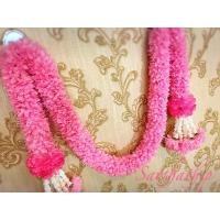 ราคา ฟรีค่าจัดส่ง | พวงมาลัยผ้าสองชาย พวงมาลัยสองชาย สีชมพู (18980738809)