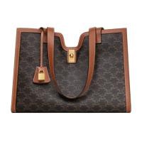 ราคา Celine Cabas 16 เซลีน Tote bag ชิค ล็อค Carabiners ตกแต่ง Commuter ความจุขนาดใหญ่ในทางปฏิบัติ กระเป๋าถือ (26376468152)