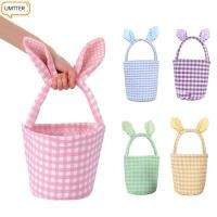 ราคา UMTTER ตะกร้าหูกระต่าย,การออกแบบตารางลายสก๊อตอีสเตอร์ไข่ตะกร้า,อีสเตอร์วัสดุระบายอากาศความชื้นReusable CandyของขวัญToteของขวัญให้ (50455065159)