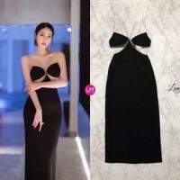 ราคา เดรสสายเดี่ยวสีดำ เดรสสีดำออกงาน เดรสสีดำสายเดี่ยว (18272062014)