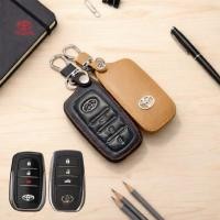 ราคา ซองหนังแท้ ใส่กุญแจรีโมทรถยนต์ Toyota Hilux Revo,Cross,Fortuner,Rocco Smat Key 3 ปุ่ม รุ่นโลโก้เหล็ก (1241934783)
