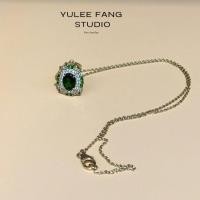 ราคา จี้กรีนโครมล้อมเพทาย เงินแท้ พลอยแท้ (26090137309)
