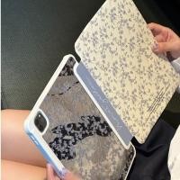 ราคา 24 ชั่วโมงเคสเคสไอแพด gen11 Air6 ช่องใส่ปากกาขวา Acrylic ดอกไม้สีม่วง เคส ipadAir7 Mirror กระจกเงา (22960111599)