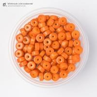 ราคา ลูกปัดแก้วทรงโดนัท สีส้มสด Orange Pop (52652681719)