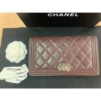 ราคา กระเป๋าตังใบยาวChanel burgundy wallet holo16 (13530702486)