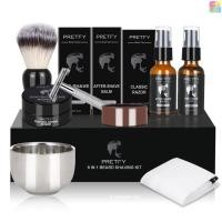 ราคา Pretfy Stock ] 8 Bib Cream Soap After-shave Pre-shave In 1 Man With Balm Brush With Manual Oil Kit [ (43158694143)