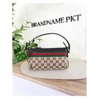 ราคา GUCCI GG Canvas WebSherry Line Shoulder Pouch Beige Red Green แท้ (56504840608)