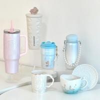 ราคา Starbucks China Romantic Ocean Collection จี้มุก Mermaid Anniversary Pink Double Wall Tumbler (29291108826)
