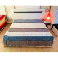 ราคา ผ้านวมกำมะหยี่ ขนาด 6ฟุต สีฟ้าขาวเทากำมะหยี่ปักลายลายวินเทจ ยี่ห้อ M.House (สินค้าหายาก) มือสองสภาพดี เกาหลีแท้ (26820656258)