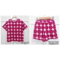 ราคา ชุดเซ็ตเด็กโต UNIQLO KIDS marimekko แท้100% สีม่วงชมพู ลายจุด น่ารักๆ ไซส์ 150cm (28702264476)