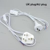 ราคา 220v 2pin UK AU ปลั๊กไฟฟ้า AC สายไฟ 1.8m ปลั๊กสายไฟสายไฟอะแดปเตอร์สายไฟสีขาวสําหรับหลอดไฟ LED FTH5 (43328566008)
