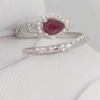 ราคา ทับทิมเผ่าเก่า แหวนทรงงู ฟรีไซส์ ตัวเรือนเงินแท้ 925 (40857471284)