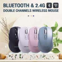 ราคา เมาส์ไร้สาย BLUETOOTH & 2.4G DOUBLE CHANNELS✅ OKER M825 มี 6 ปุ่ม ปรับความเร็วได้ 3 ระดับสูงสุด 1600 DPI (21084210719)