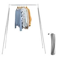 ราคา Travel Garment Rack สแตนเลสพับราวแขวนเสื้อผ้าแบบพับเก็บได้ราวตากผ้าแบบพกพาพับราวแขวนเสื้อผ้า SHOPQJC0662 (46552088184)