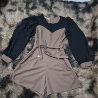 ราคา จั้มขาสั้น เอวผูก สีทูโทนแขนดำ แขนยาวงานป้าย (29554900561)