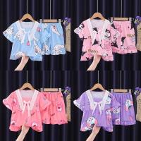 ราคา ชุดนอนแขนสั้น ลายการ์ตูน Hello Kitty Sanrio Kuromi แฟชั่นฤดูร้อน สําหรับเด็กผู้หญิง อายุ 2-16 ปี (24324058840)