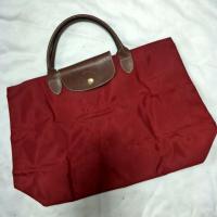 ราคา กระเป๋าลองชอม คาบัส longchamp cabas สีแดงเข้ม แท้ 100% (2161281527)