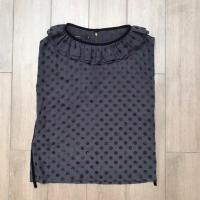 ราคา เสื้อ เสื้อชีฟอง แขนกุด แบรนด์ Flynow ของแท้ ลาย dot สี ดำ หรูหรามาก เนื้อผ้าคุณภาพดีมาก (28452112495)