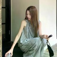 ราคา ชุด two-piece สำหรับผู้หญิง สไตล์ใหม่ฤดูร้อน ลายไม่สม่ำเสมอ เสื้อกั๊กและกางเกงขาบาน (57053441706)