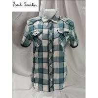 ราคา Paul Smith Brand_2nd hand (BK1) เสื้อเชิ้ตแขนสั้นผ้าฝ้าย​ ​% ลายสก๊อต​ Size L แท้มือสองกระสอบนำเข้า​ (16039879160)