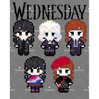ราคา ۶ৎ ۶ৎ Wednesday Series พวงกุญแจ สแตนดี้ งานเม็ดบีทรีดร้อน Perler Beads ของขวัญงานทำมือแฮนด์เมด (40224107052)