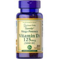 ราคา Puritan Vitamin D3 125 mcg (5000 IU) 200 softgels วิตามินดี 3 (4332046237)