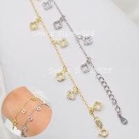 ราคา สร้อยข้อมือเงินแท้92.%Italy ชุบทอง18k/ชุบทองคำขาว ลาย ใบโคลเวอร์ฝังเพชรสวิส cz ขนาด 1*6 mm. (41155832532)