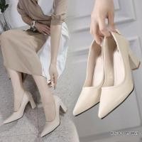 ราคา KK9730 รองเท้าคัชชู งานหนังนิ่ม เรียบหรู สูง 3 นิ้ว (41869608926)