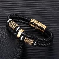 ราคา MKENDN Norse Mythology Viking Compass Runes Amulet Bracelet for Men Stainless Steel Genuine Leather Bracelets Wristband (53900240952)