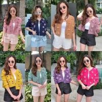 ราคา พร้อมส่ง เสื้อคลุมอัดพลีทแต่งดอก 3D งานป้าย Valley Girl (21965425931)