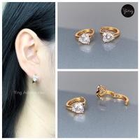 ราคา ต่างหูห่วงเล็กเพชรหัวใจสีทอง ขนาดห่วง 1 cm (13960651108)