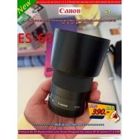 ราคา ฮูด Canon EF-M 32mm f/1.4 STM หน้าเลนส์ 43mm ทรงกระบอก ใส่กลับด้านได้ เกรดหนา ของใหม่ (ES-60) (25383531228)