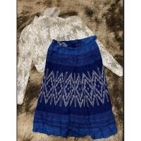 ราคา กระโปรงผ้าครามแท้✨✨ผ้านุ่มสีไม่ตกงานสั่งตัด❤️ยังไม่เคยใส่เอว30|กระโปรงผ้าไทย (26167151285)