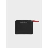 ราคา CHARLES & KEITH กระเป๋าCorey Oval Keychain Wallet - Black (41166947711)