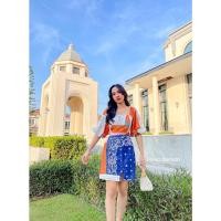 ราคา เดรสสั้นคัลเลอร์ฟูลเปิดไหล่ (14118605223)