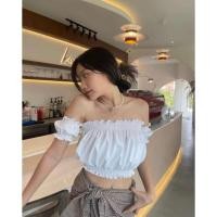 ราคา เสื้อเกาะอกปาดไหล่สม็อคแขน ยืดได้ทั้งตัว (52650523849)