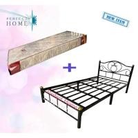 ราคา Perfect(ได้ทั้งชุด เตียง+ที่นอนสปริง8นิ้ว)เตียงเหล็กขา 2 นิ้วพร้อมที่นอนสปริง England ขนาด 3.5ฟุตมีสีดำ/สีขาว/สีฟ้า/สีชม (19596272907)