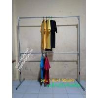 ราคา ราวแขวนผ้าเหล็กแป๊บกันสนิม ขนาด6หุน สูง1.85เมตร ยาว1.50เมตร ฐานกว้าง50ซ.ม (25456609842)