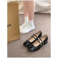 ราคา รองเท้าผู้หญิง Maryjane แมรี่เจน รองเท้าส้นสูงมือ2 ทำจากหนัง PU รองเท้ามือสอง (40754243986)