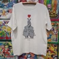 ราคา เสื้อยืดมือสอง Vintage Usa 90's ยุโรป การ์ตูนเก่า DELFI ช้างคู่ Size L.อก22.5/ยาว27 (21414336669)