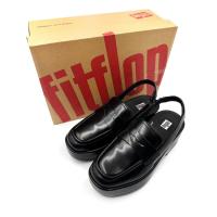 ราคา รองเท้า Fitflop F-Luma Box Leather Slingback Loafers สีดำ #36 (28071738393)